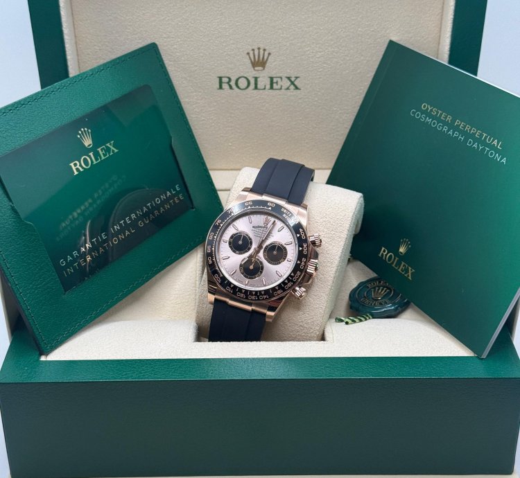 Rolex Daytona Cosmograph Daytona New 2023 Pink Sundust Dial 18k Rose Gold Case Ceramic Bezel Oysterflex