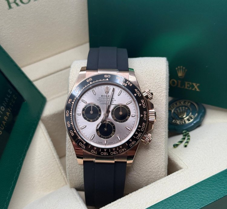 Rolex Daytona Cosmograph Daytona New 2023 Pink Sundust Dial 18k Rose Gold Case Ceramic Bezel Oysterflex