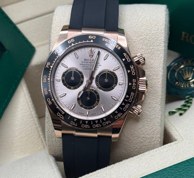 Rolex Daytona Cosmograph Daytona New 2023 Pink Sundust Dial 18k Rose Gold Case Ceramic Bezel Oysterflex