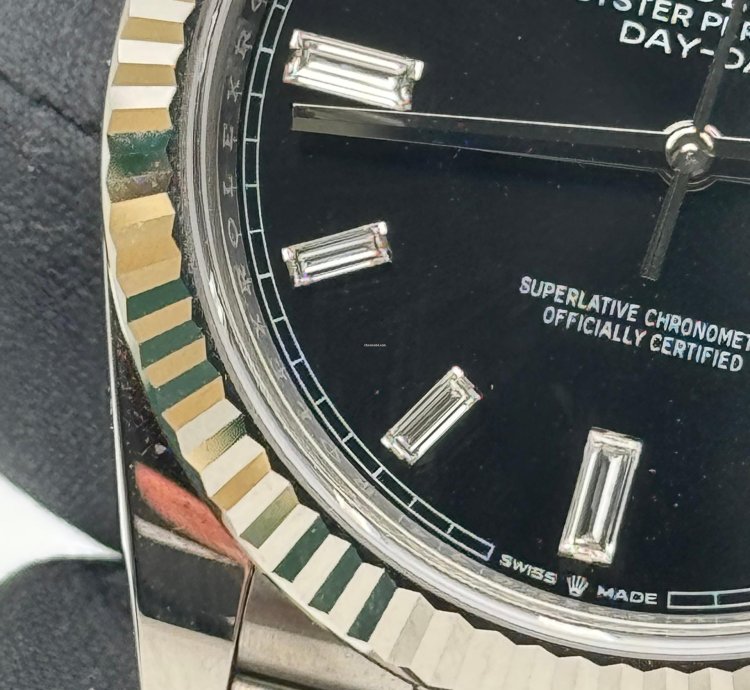 Rolex Day-date 40 Black Diamond Set Dial White Gold