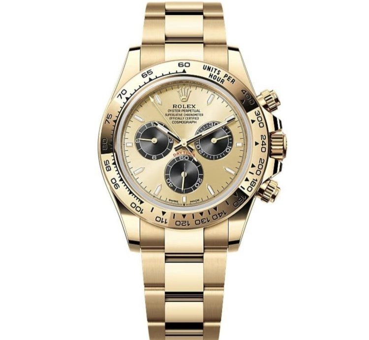 Rolex Daytona Cosmograph Daytona New 2025 18k Yellow Gold Pikachu Champagne Dial Black Subdials