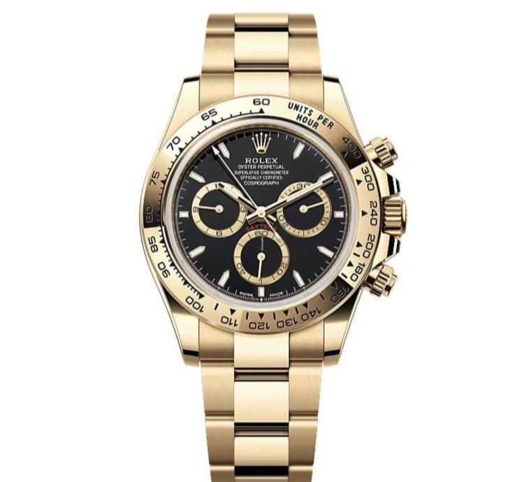Rolex Daytona Cosmograph Daytona New 2025 Black Dial Yellow Gold Oyster Bracelet