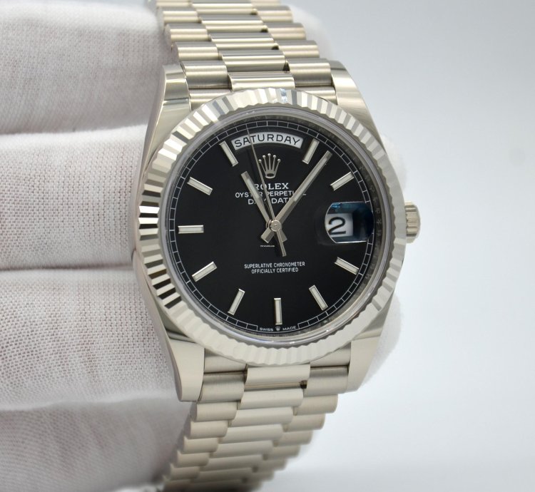 Rolex Day-date 40 Black Stick Dial
