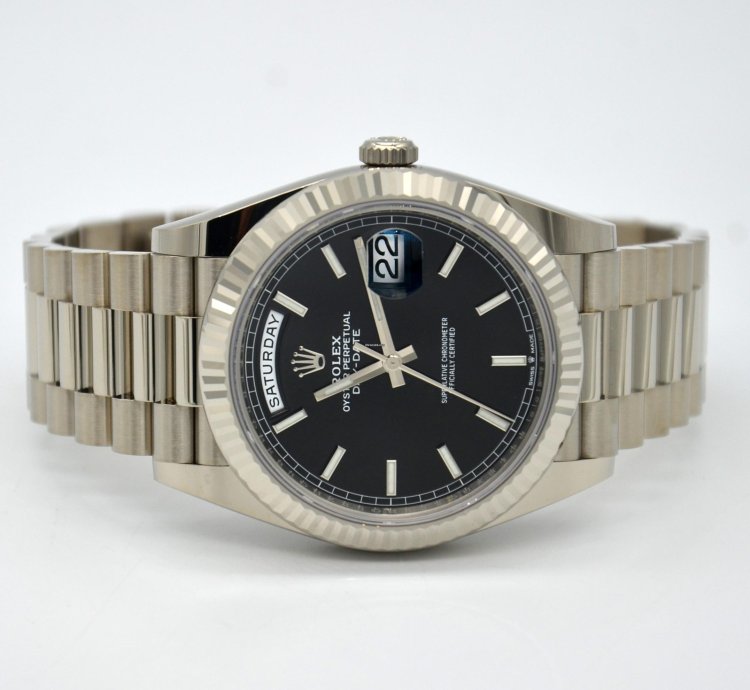 Rolex Day-date 40 Black Stick Dial