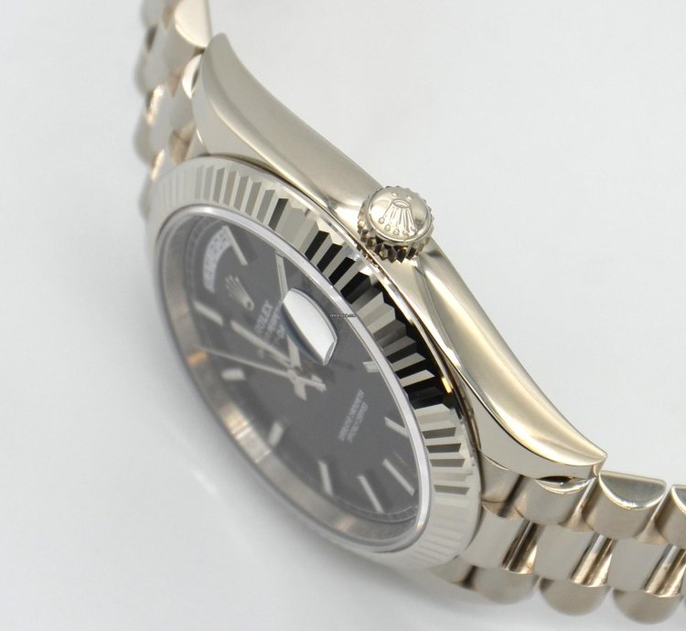 Rolex Day-date 40 Black Stick Dial