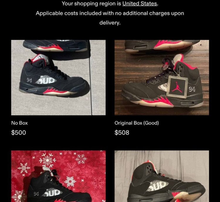 Air Jordan 5 Black Supreme
