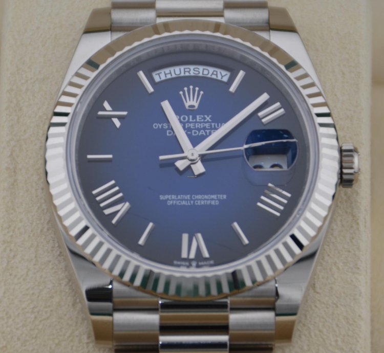 Rolex Day-date 40 Blue Ombr Dial White Gold 2024 New Release