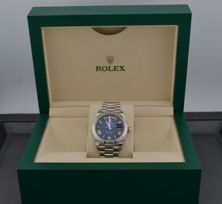 Rolex Day-date 40 Blue Ombr Dial White Gold 2024 New Release