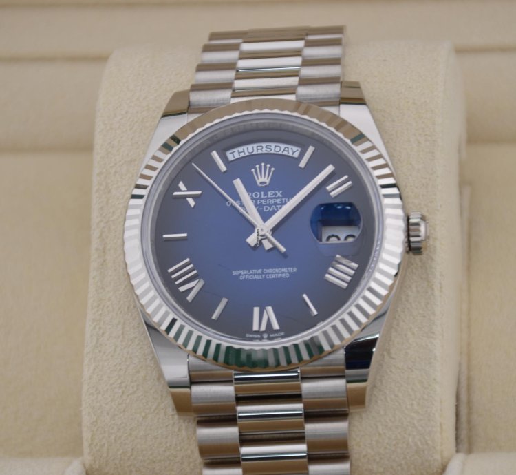Rolex Day-date 40 Blue Ombr Dial White Gold 2024 New Release