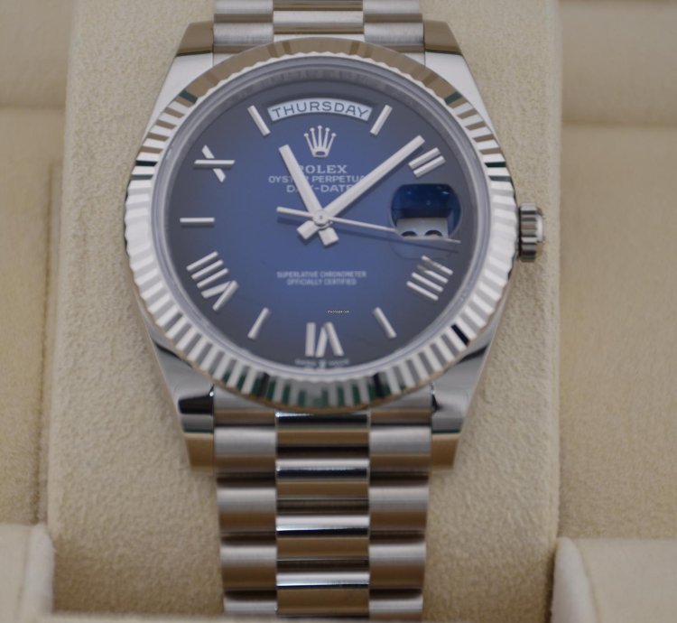 Rolex Day-date 40 Blue Ombr Dial White Gold 2024 New Release