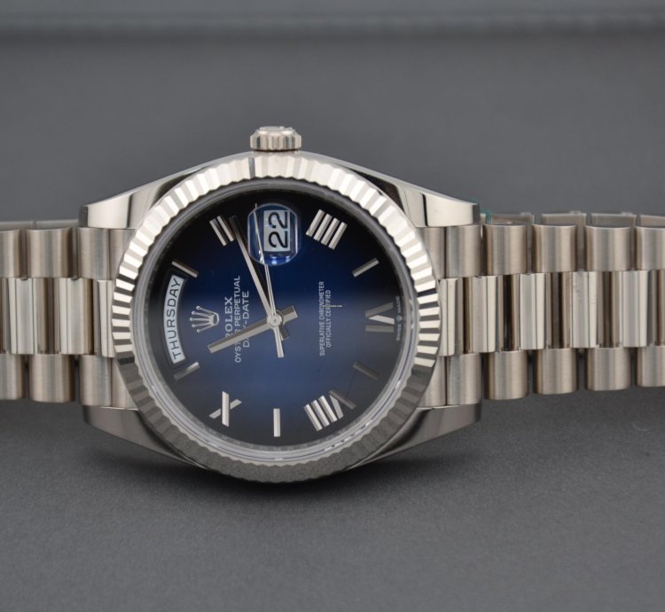 Rolex Day-date 40 Blue Ombr Dial White Gold 2024 New Release
