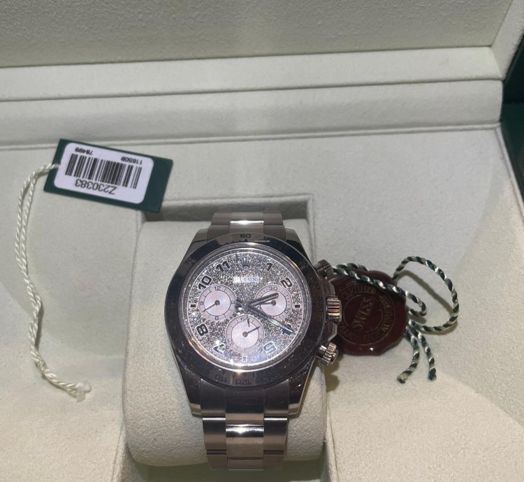 Rolex Daytona Cosmograph Daytona Or Blanc Cadran Diamant Coffret Et Certificat Origine