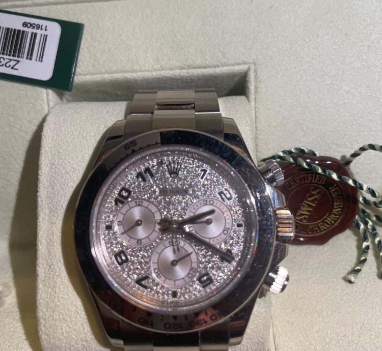 Rolex Daytona Cosmograph Daytona Or Blanc Cadran Diamant Coffret Et Certificat Origine