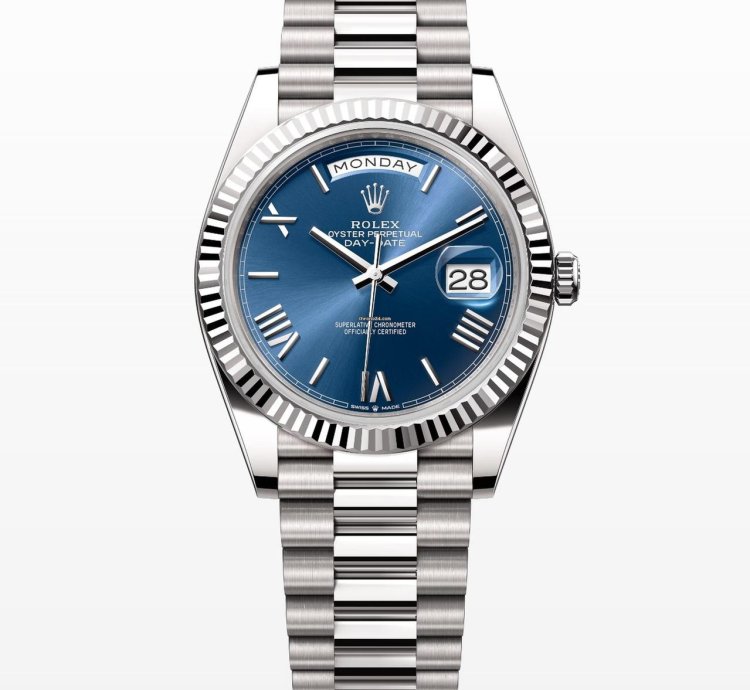 Rolex Day-date 40 Blue Roman Dial Unworn