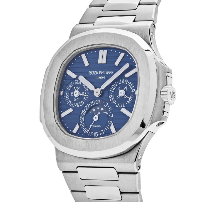 Patek Philippe Nautilus 5740 1g-001 Tiffany And Co Perpetual Calendar Moon Phases White Gold Blue Dial