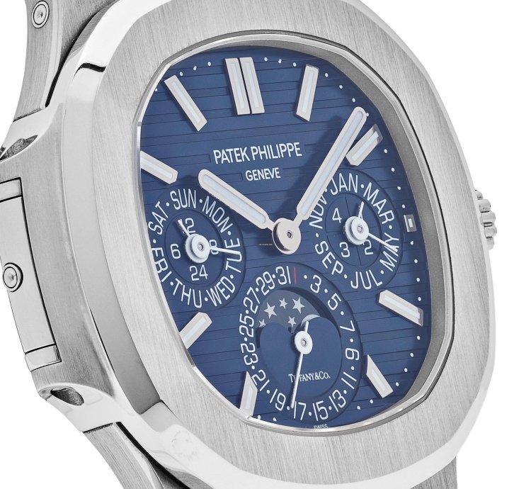 Patek Philippe Nautilus 5740 1g-001 Tiffany And Co Perpetual Calendar Moon Phases White Gold Blue Dial