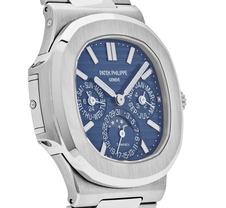 Patek Philippe Nautilus 5740 1g-001 Tiffany And Co Perpetual Calendar Moon Phases White Gold Blue Dial