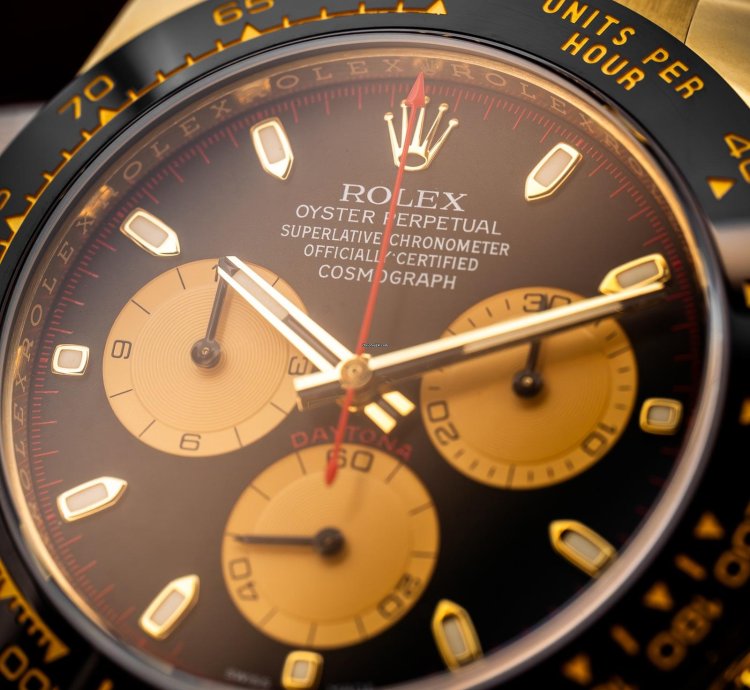 Rolex Daytona Cosmograph Daytona Paul Newman Yellow Gold Black Dial 116518ln Complete Set