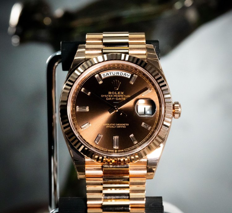 Rolex Day-date 40 Brown Dial Baguette Diamond Markers