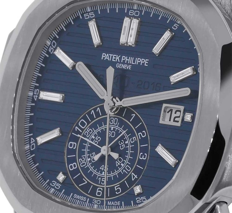 Patek Philippe Nautilus 5976 1g 18k White Gold 40th Anniversary Blue Diamond Dial 44 Mm