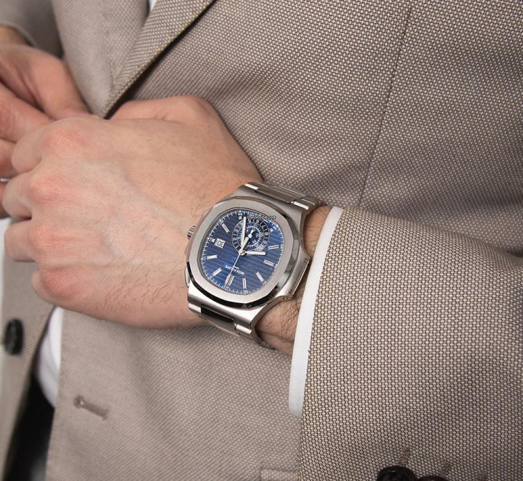 Patek Philippe Nautilus 5976 1g 18k White Gold 40th Anniversary Blue Diamond Dial 44 Mm