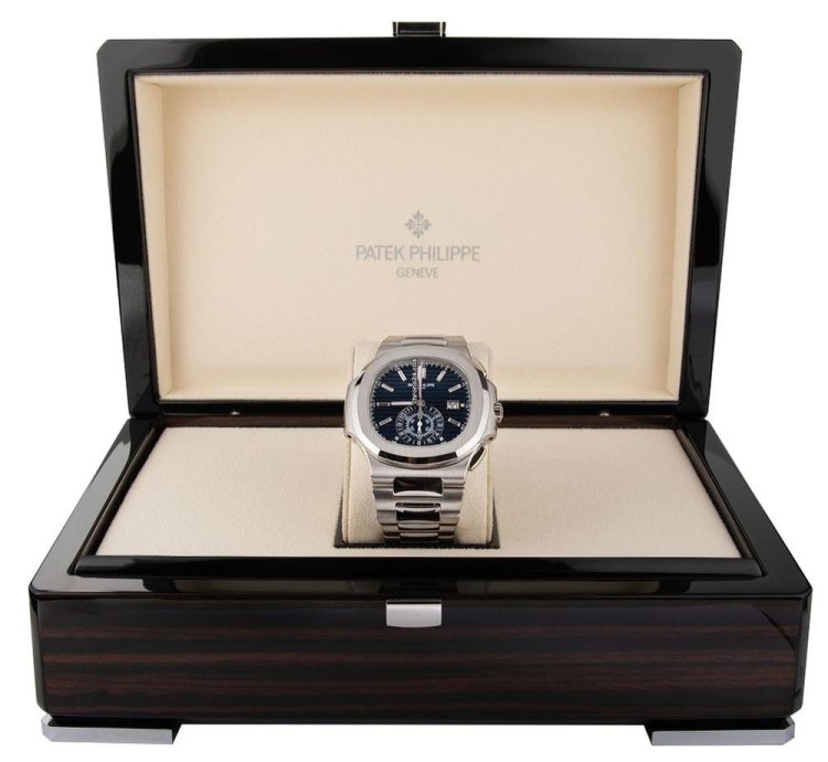 Patek Philippe Nautilus 5976 1g 18k White Gold 40th Anniversary Blue Diamond Dial 44 Mm