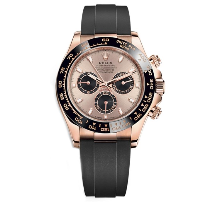 Rolex Daytona Cosmograph Daytona Rose Gold Dial Black Subdials Oysterflex 116515ln