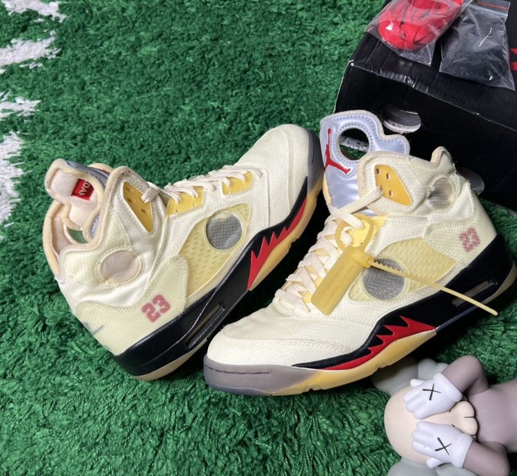 Air Jordan 5 Off-white Sail Yellow