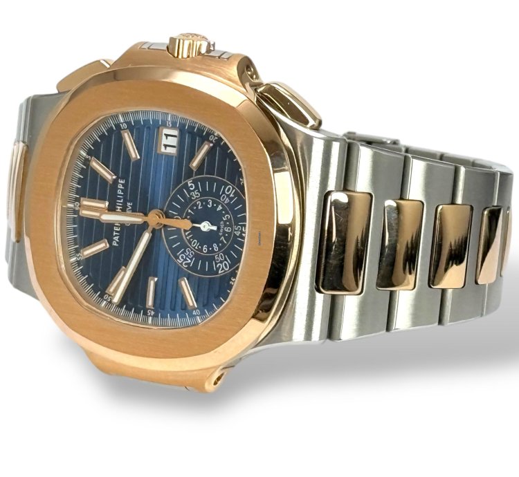 Patek Philippe Nautilus 5980 1a-001 - 2015 - Nautilus Chronograph - Box And Papers - Steel And Rose Gold