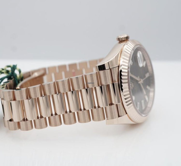 Rolex Day-date 40 Chocolate Baguette 2024 Neu Everose Full Set
