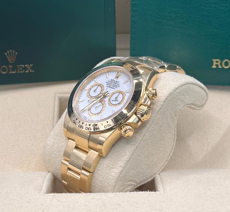 Rolex Daytona Cosmograph Daytona White Dial Full Yellow Gold