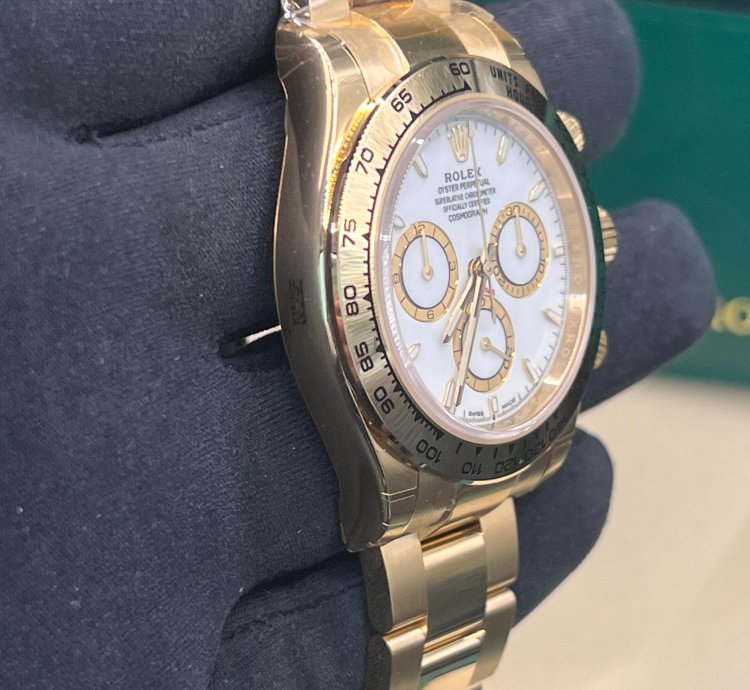 Rolex Daytona Cosmograph Daytona White Dial Full Yellow Gold
