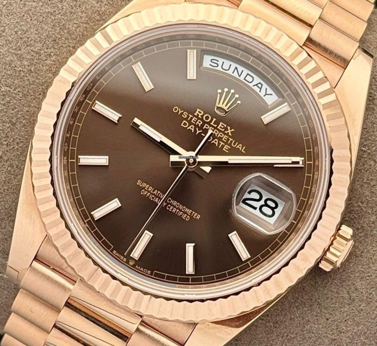 Rolex Day-date 40 Chocolate Brown Rose Gold