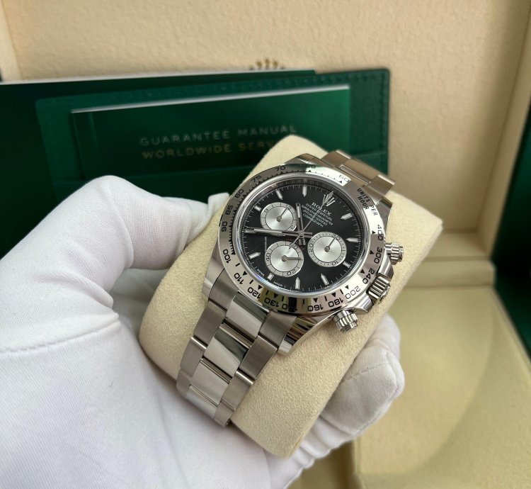 Rolex Daytona Cosmograph Daytona White Gold Black And Steel Index Dial Oyster Bracelet 126509
