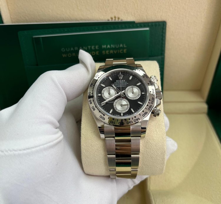 Rolex Daytona Cosmograph Daytona White Gold Black And Steel Index Dial Oyster Bracelet 126509