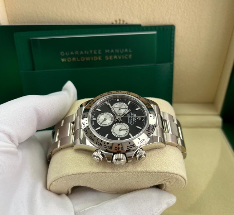 Rolex Daytona Cosmograph Daytona White Gold Black And Steel Index Dial Oyster Bracelet 126509