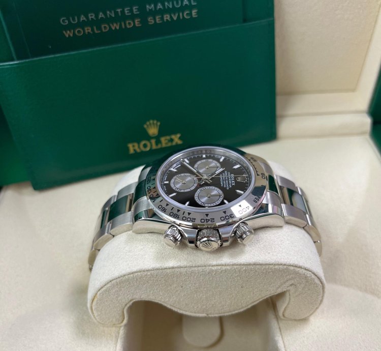 Rolex Daytona Cosmograph Daytona White Gold Black And Steel Index Dial Oyster Bracelet 126509