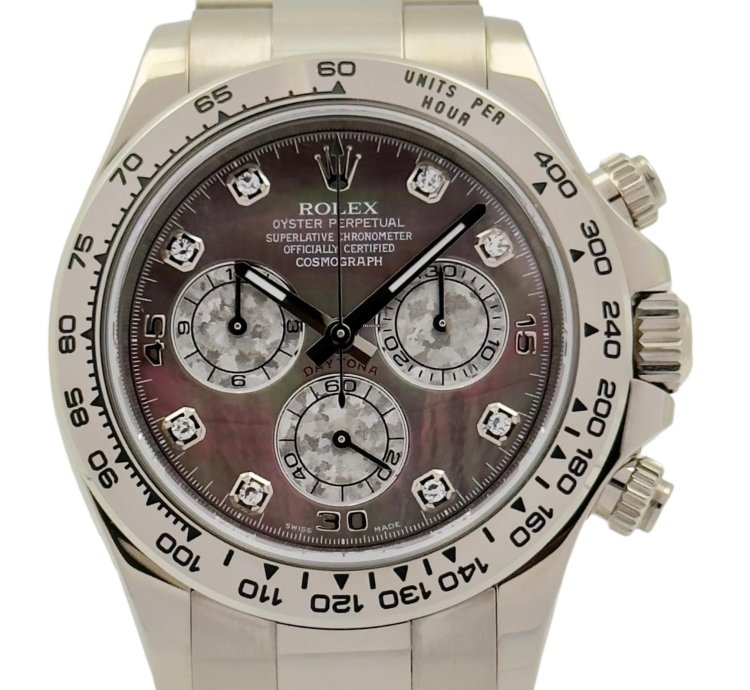 Rolex Daytona Cosmograph Daytona White Gold Mother Of Pearl Dial Diamonds Men