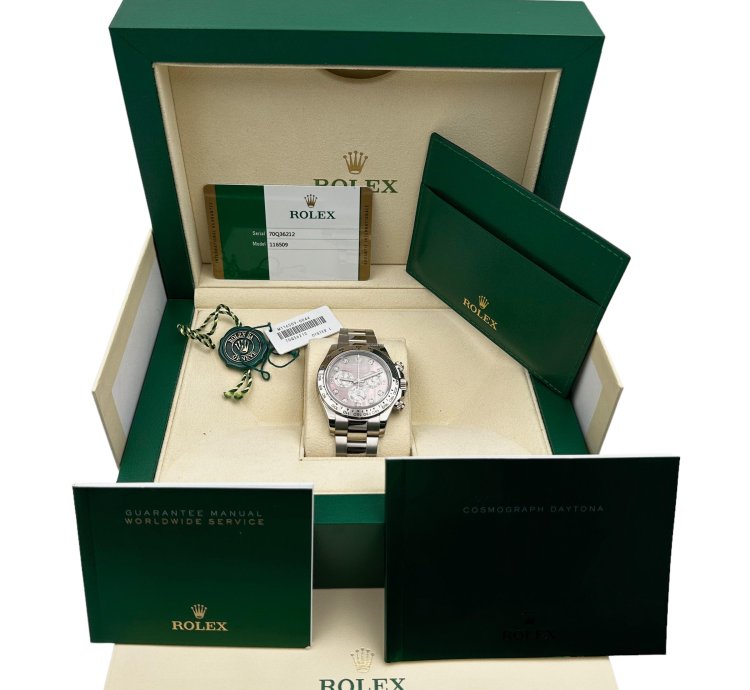 Rolex Daytona Cosmograph Daytona White Gold Mother Of Pearl Dial Diamonds Men