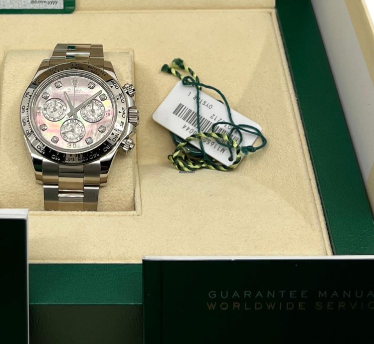 Rolex Daytona Cosmograph Daytona White Gold Mother Of Pearl Dial Diamonds Men