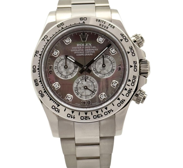 Rolex Daytona Cosmograph Daytona White Gold Mother Of Pearl Dial Diamonds Men