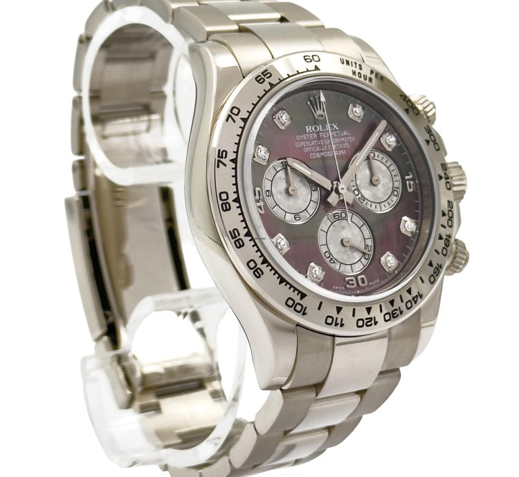 Rolex Daytona Cosmograph Daytona White Gold Mother Of Pearl Dial Diamonds Men