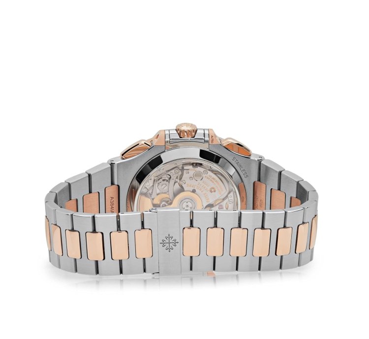 Patek Philippe Nautilus 5980 1ar-001 Chronograph Stainless Steel Rose Gold Blue Dial 2019