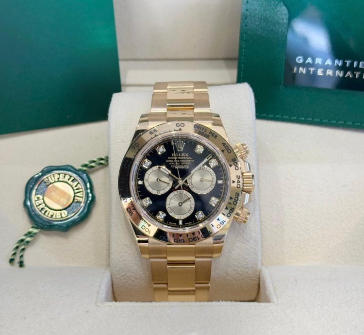 Rolex Daytona Cosmograph Daytona Yellow Gold Black Diamond Dial 2023