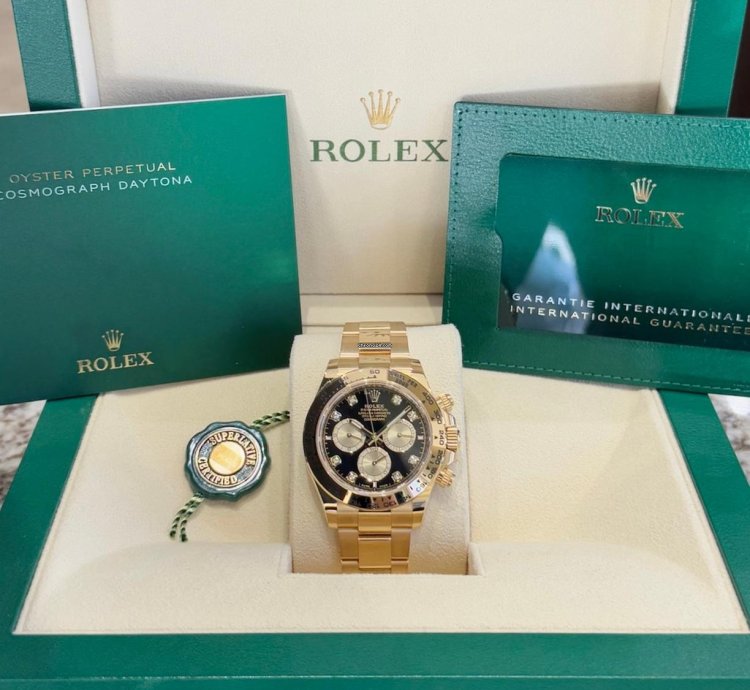 Rolex Daytona Cosmograph Daytona Yellow Gold Black Diamond Dial 2023