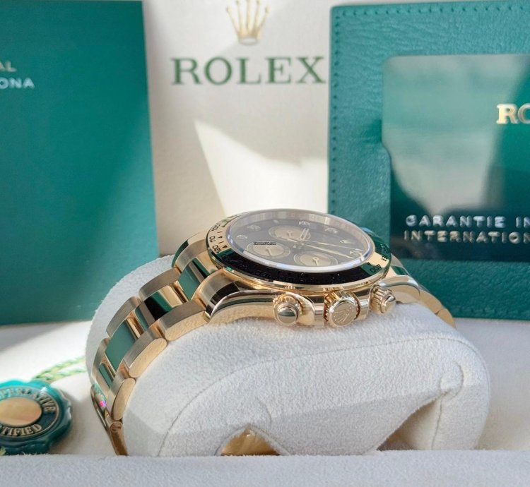 Rolex Daytona Cosmograph Daytona Yellow Gold Black Diamond Dial 2023