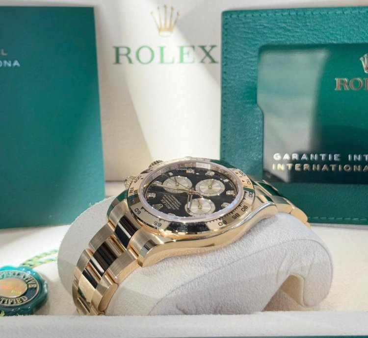 Rolex Daytona Cosmograph Daytona Yellow Gold Black Diamond Dial 2023