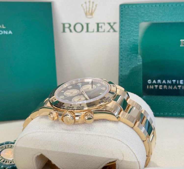 Rolex Daytona Cosmograph Daytona Yellow Gold Black Diamond Dial 2023