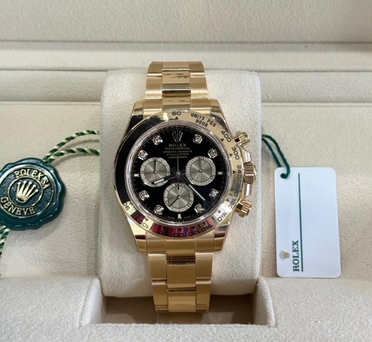 Rolex Daytona Cosmograph Daytona Yellow Gold Black Diamond Dial 2024