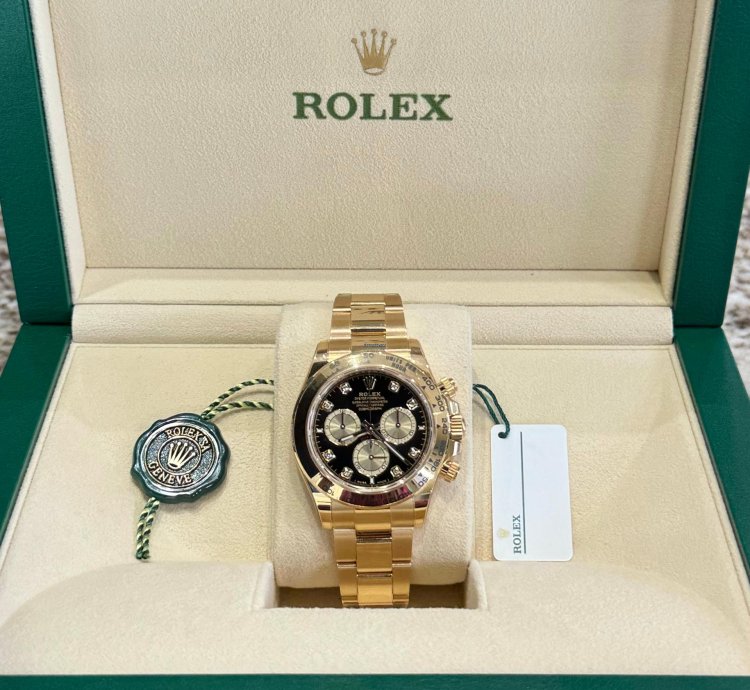 Rolex Daytona Cosmograph Daytona Yellow Gold Black Diamond Dial 2024